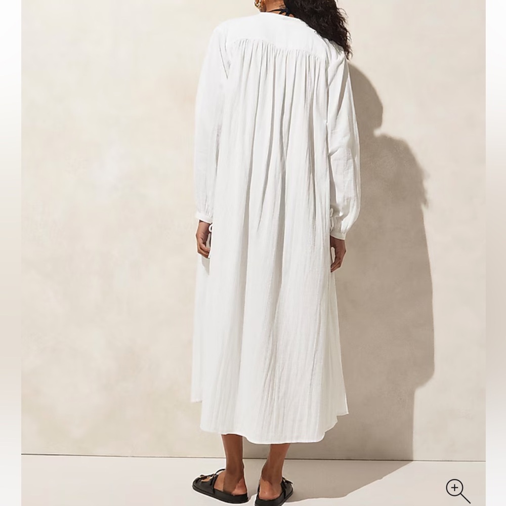 J.Crew | Airy Gauze Tunic White Swim Cover-Up Dress | White | Size M - Picture 4 of 6